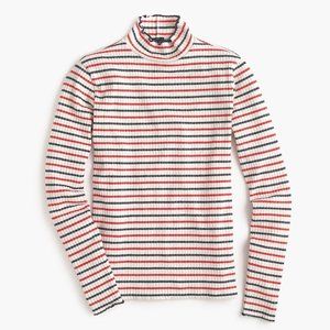 J. Crew Ribbed Mock-neck T-shirt in Stripes Size S